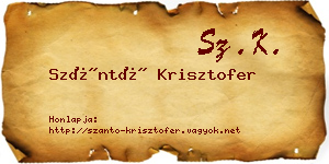 Szántó Krisztofer névjegykártya