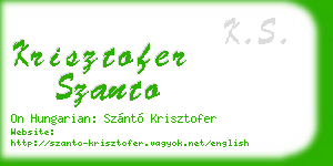 krisztofer szanto business card